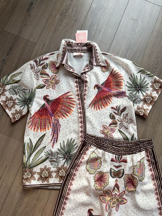 Remix Italy set beachwear koszula spodnie bawelna S/M nowy