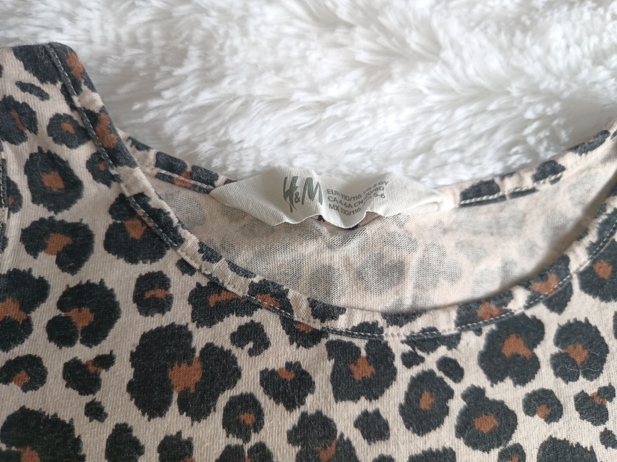 Sukienka panterka h&m 110/116 dla dziewczynki