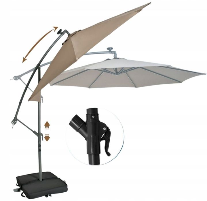 Parasol ogrodowy z oświetleniem LED