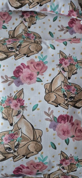 Pościel dla lalki do wózka łóżeczka kołyski Sarenki 4 elem