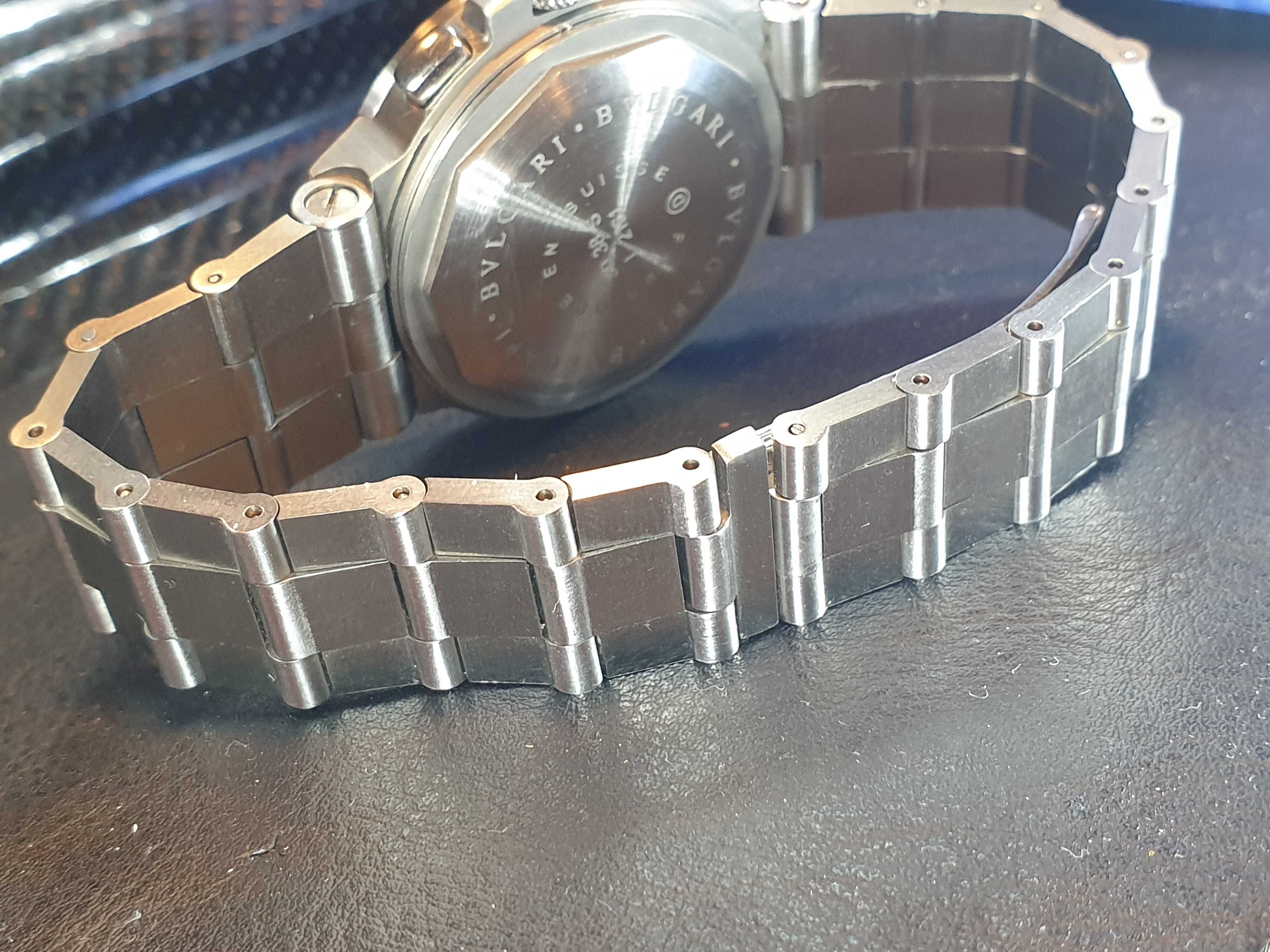 Meski zegarek na bransolecie Bvlgari rattrapante chronograf