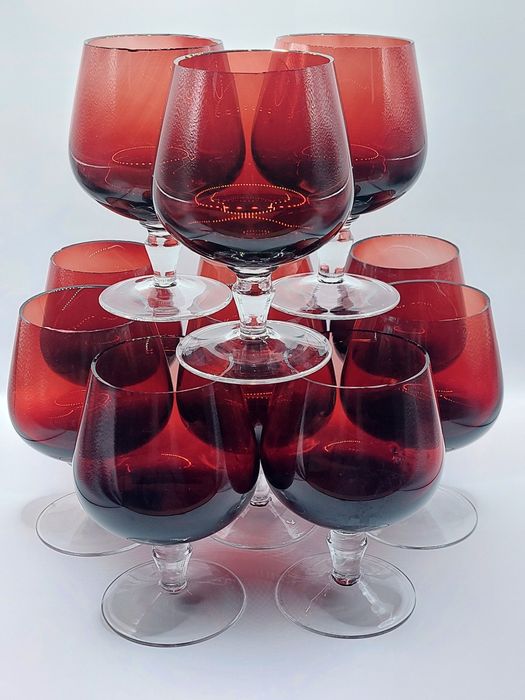 Dekoracyjne kieliszki do koniaku kolorowe szkło kryształowe