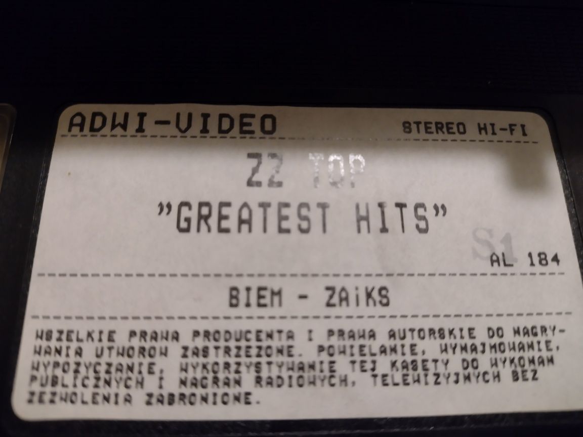 ZZ TOP Greatest Hits kaseta VHS