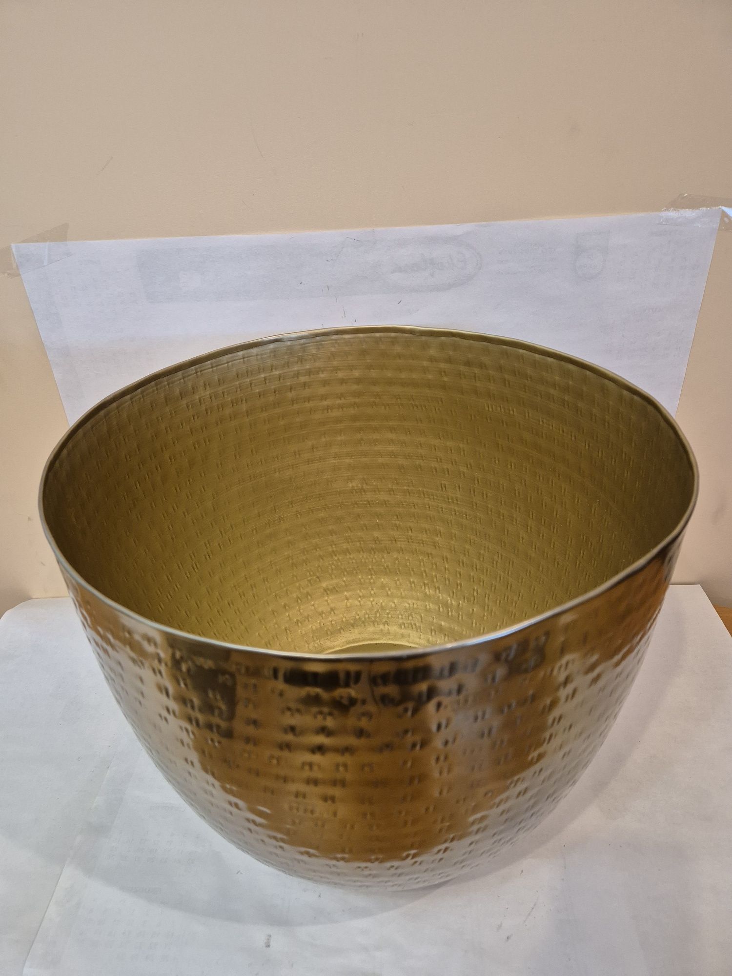 Osłonka donica metalowa złota r.XL