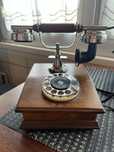 Telefon stacjonarny PRL drewniany