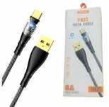 Kabel USB – USB-C Quick Sync z diodą LED 2.4A szary 1m