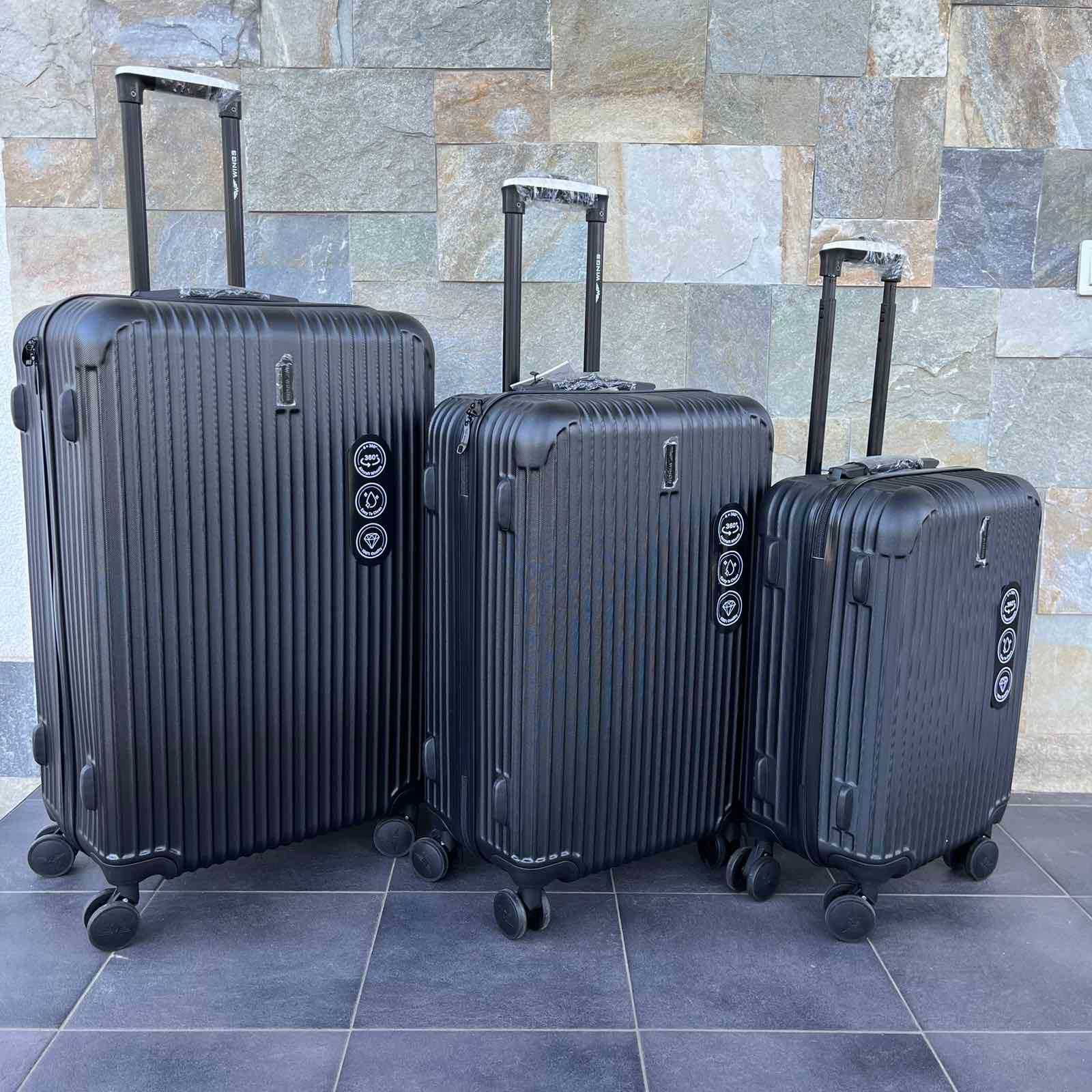 Валіза пластиковая сумка Дорожній чемодан на 4колесах 7 ЦВЕТОВ ПОЛЬША