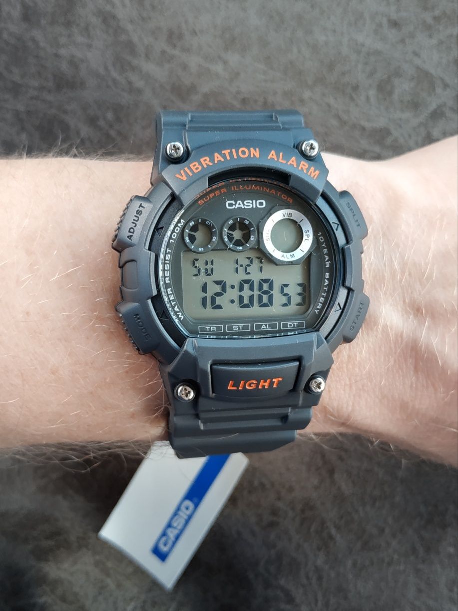 Мужские часы Casio W-735H WR 100M/10Bar Гарантия Оригинал Вибросигнал