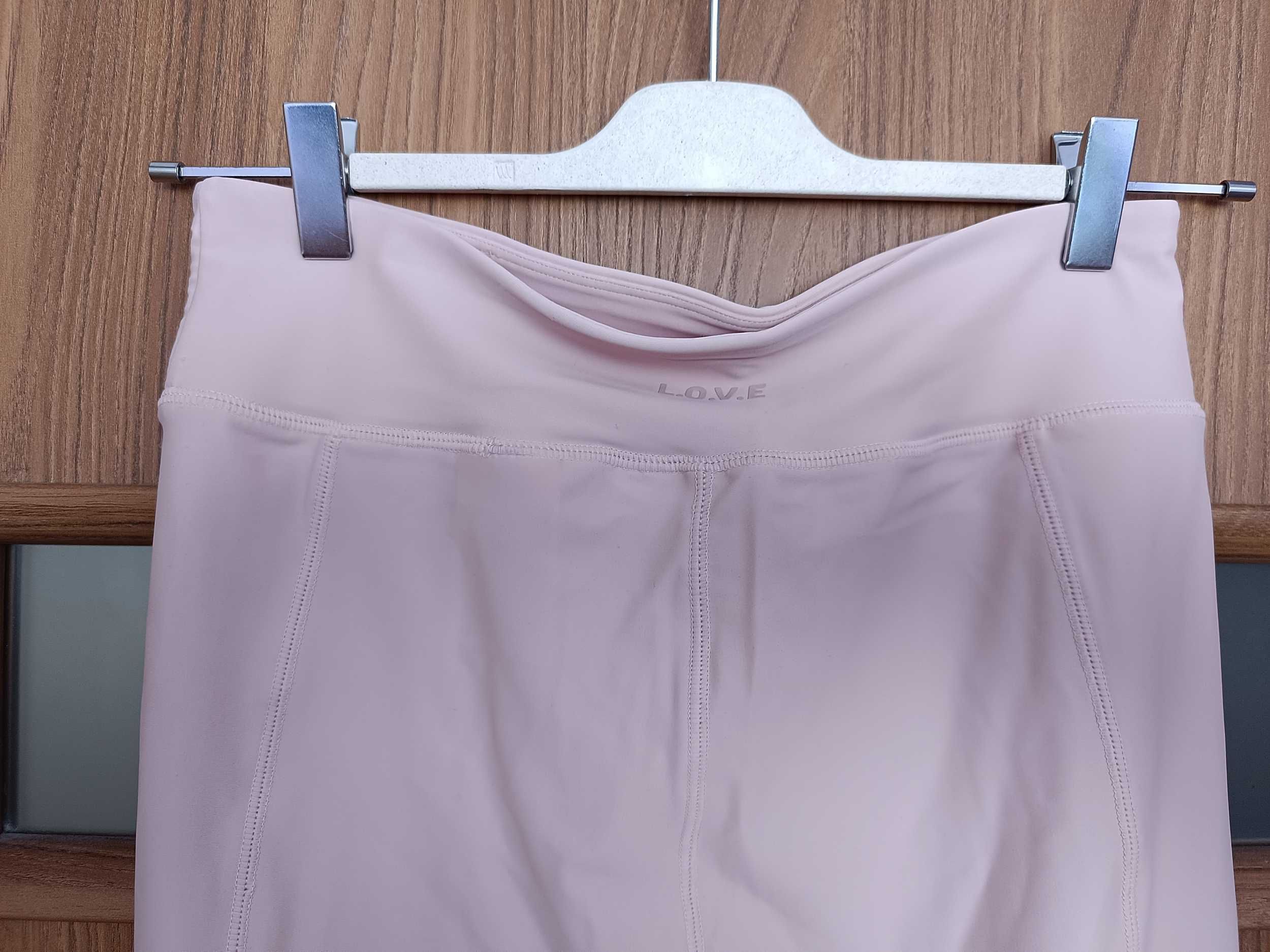 Legginsy damskie kolor jasny róż firma H&M rozmiar M