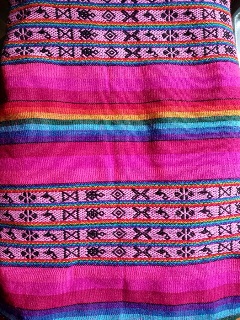 Barwne nowe ponczo poncho z Peru