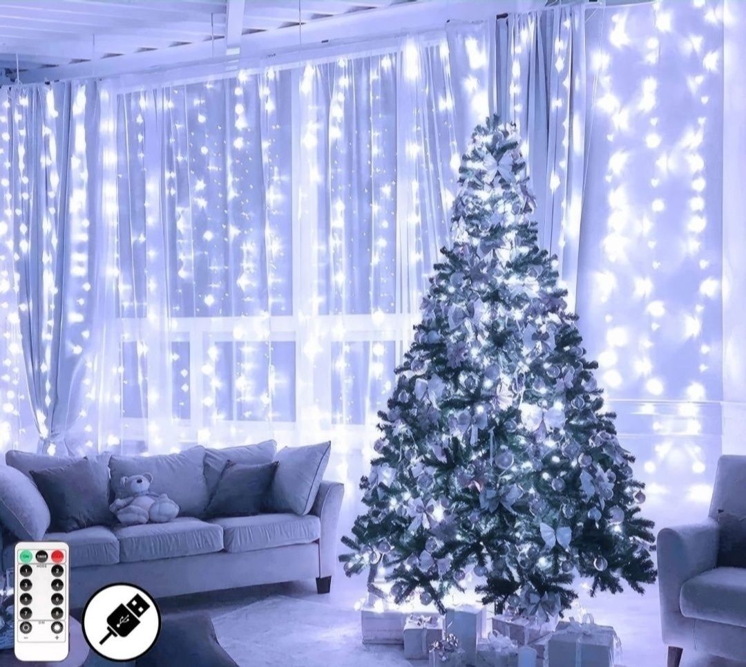 6x2m 400 led Kurtyna ledowa świetlna dekoracja na urodziny imprezę