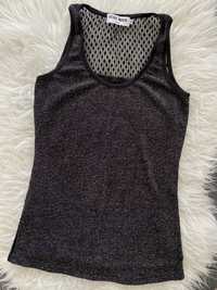 Vero Moda czarno-srebrna koszulka na ramiączkach M