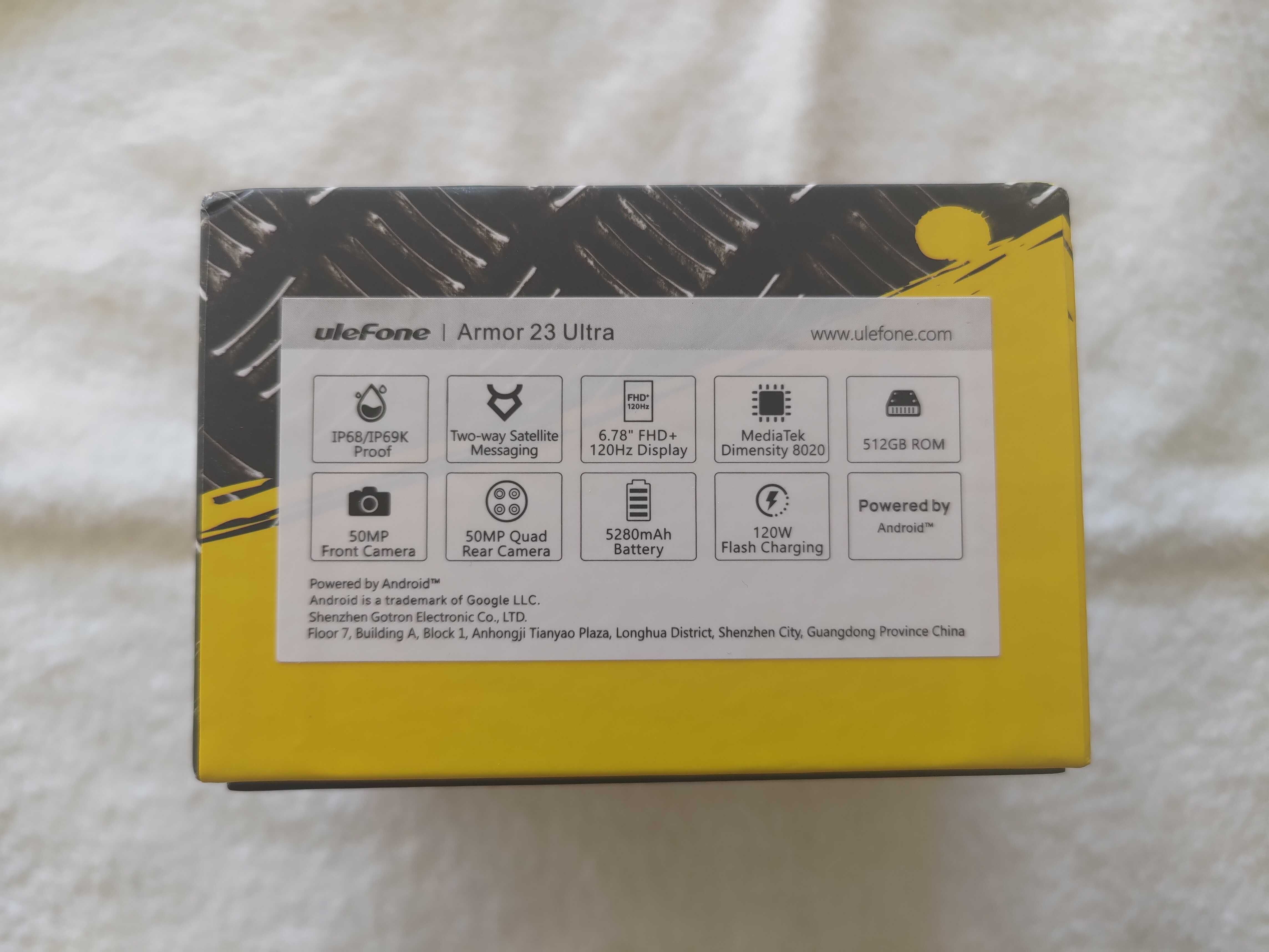 Telefon Ulefone armour 23 ultra, satelitarny, pancerny, 12GB/512ROM