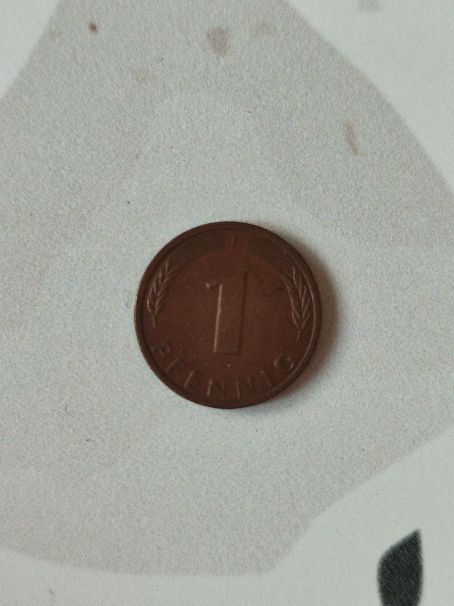 Moneta 1 pfennig 2 pfennig 1971 i 1990