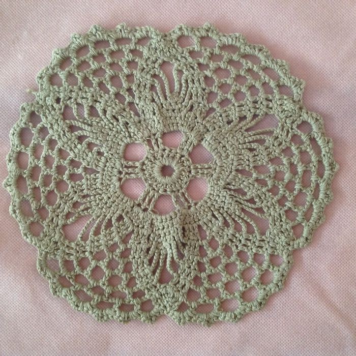 Салфетки вязаные крючком ручная работа 100% котон винтаж белые бежевые