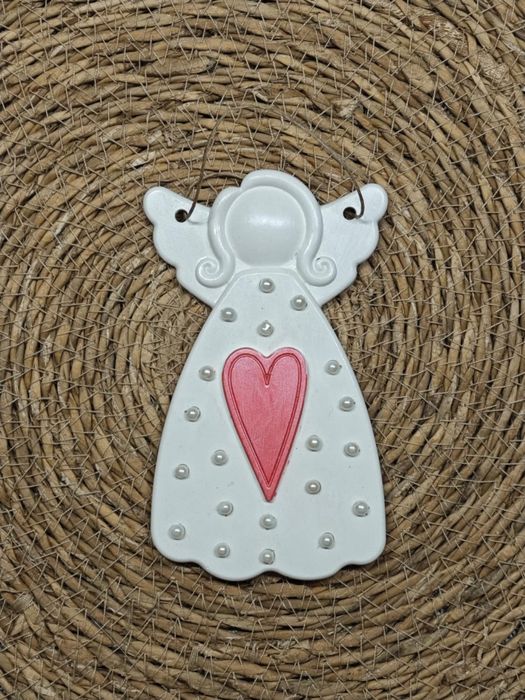 Aniołki gipsowe lakierowane na choinkę