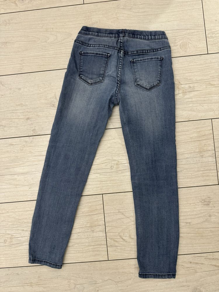 Spodnie jeansy dżinsy dżinsowe na gumce 128 H&M