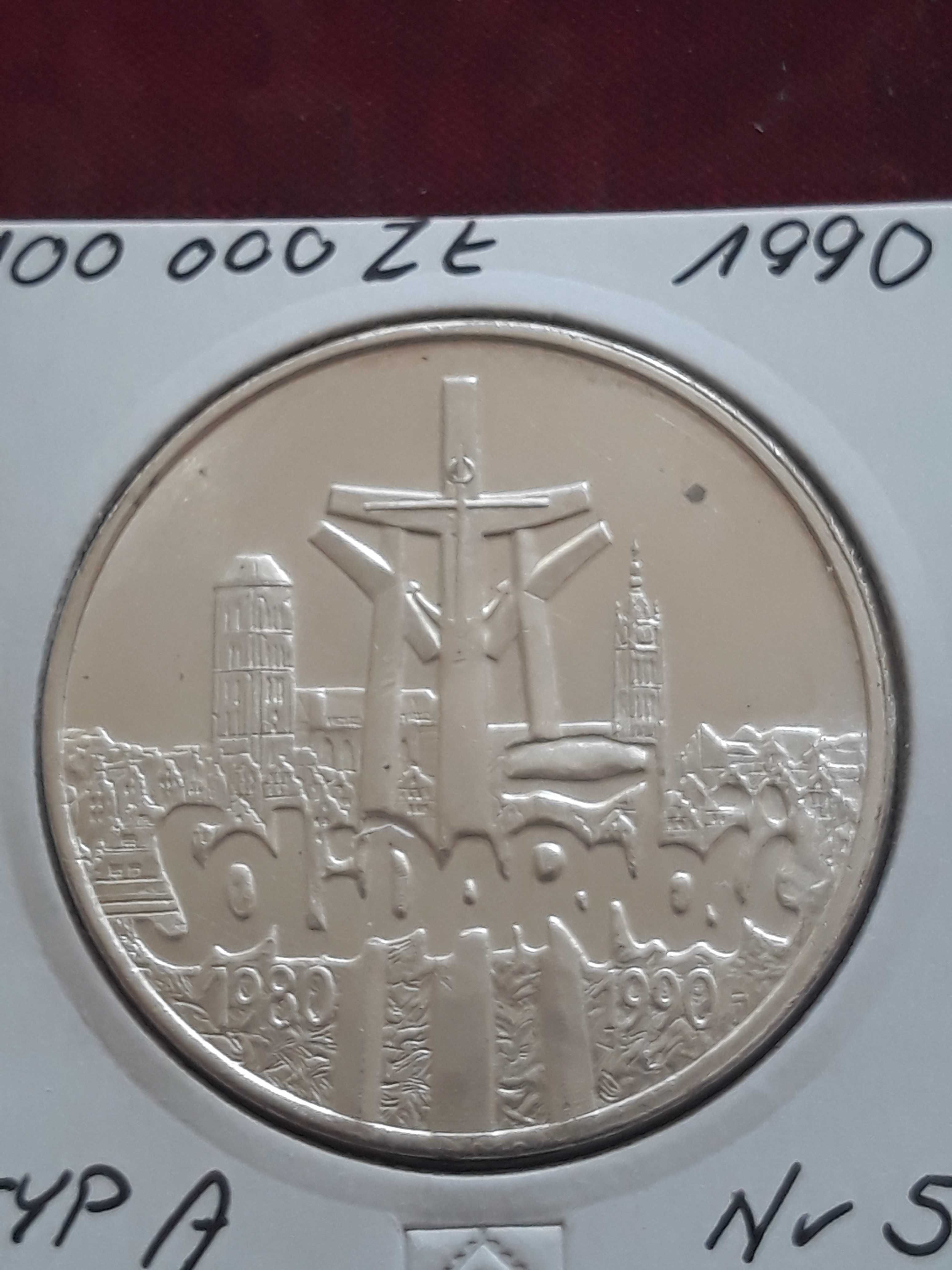 100 000 zł Solidarność 1990 r nr 5 - Typ A