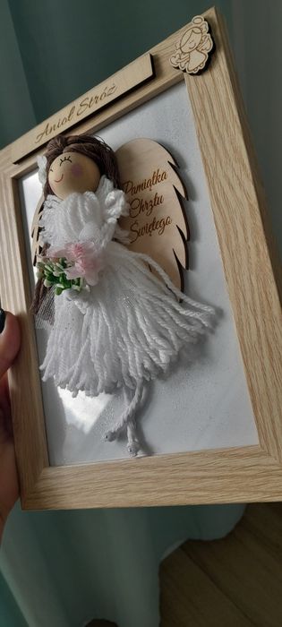 Aniołek na chrzest pamiatka polecam hand made