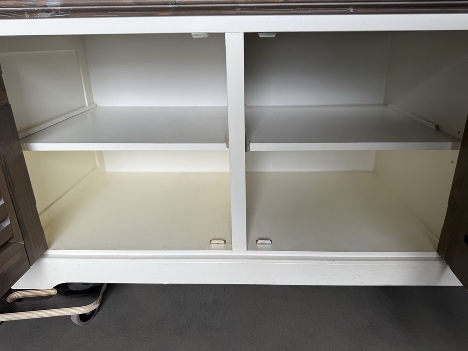 komoda rtv długa drewniana shuttersy szara farmhouse biała country 180