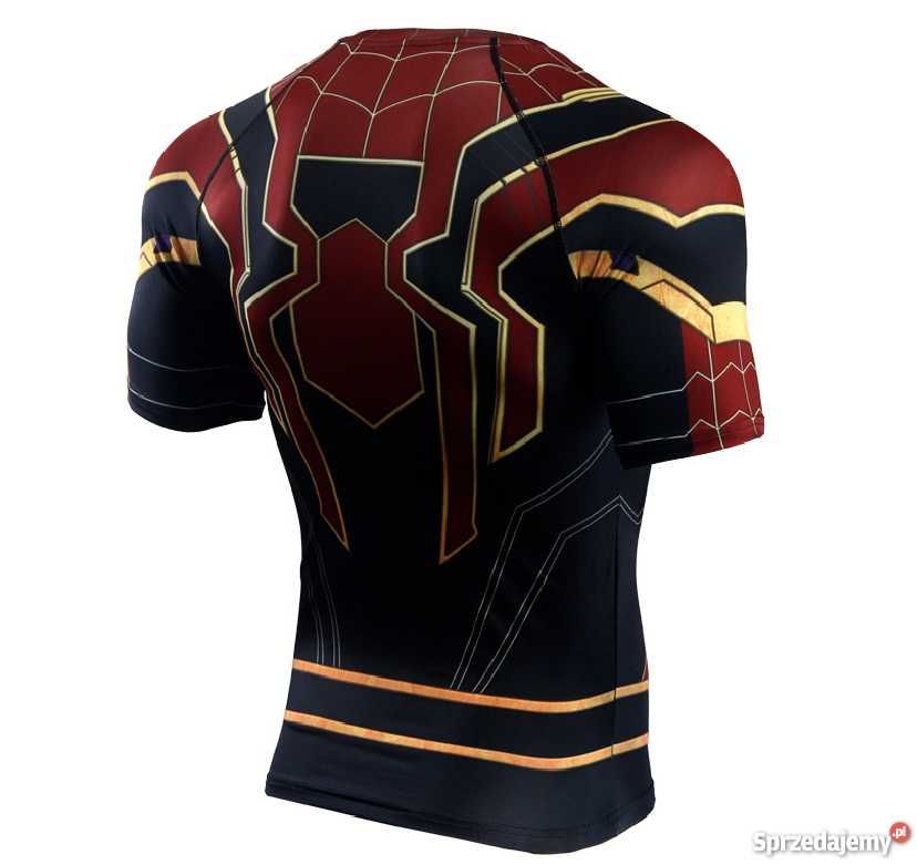 Koszulka Termoaktywna NA SIŁOWNIE Rashguard Spider-man złoty