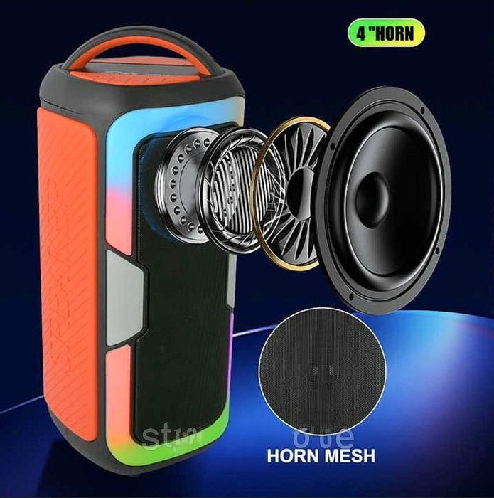 Портативная колонка Bluetooth JQS с караоке, подсветкой и басами.