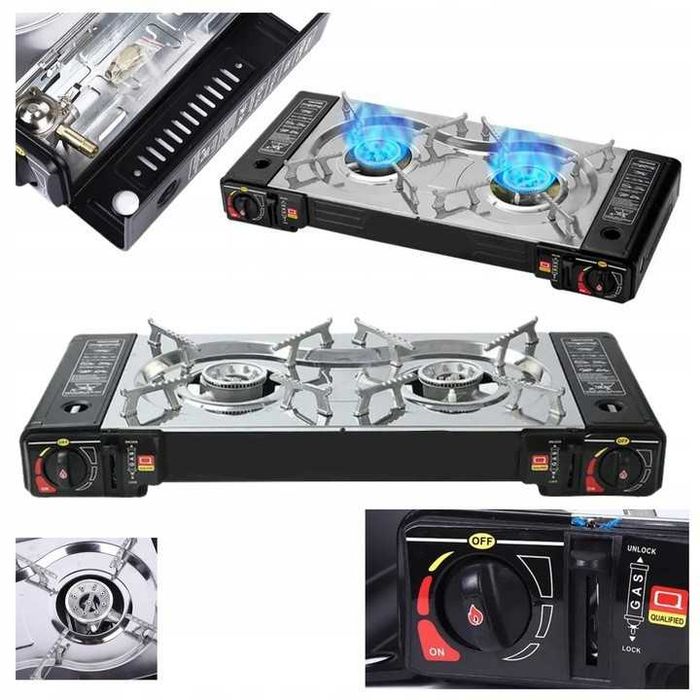 KUCHENKA GAZOWA dwupalnikowa turystyczna na gaz kartusz butlę