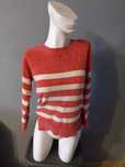 Szenilowy sweter damski w paski – rozmiar 34