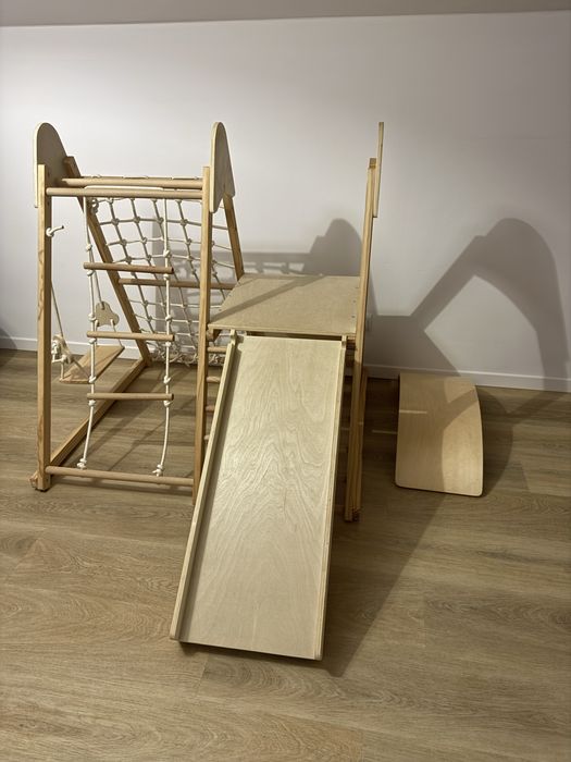 Sprzedam drewniany plac zabaw 5w1 huśtawka zjeżdzalnia gratis deska