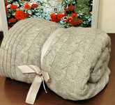 плед вязаный косы  SOFT 200х200