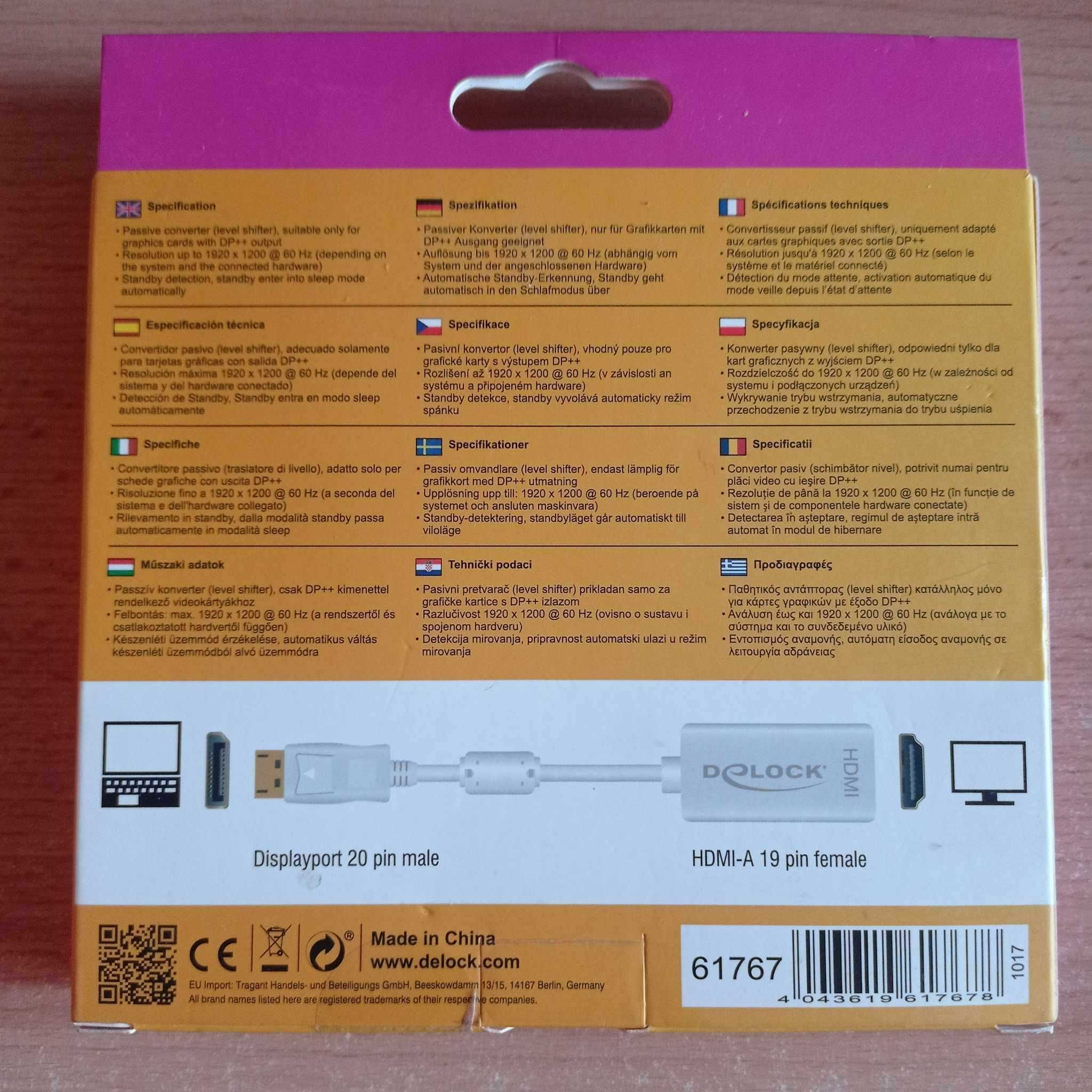 Adapter displayport 1.1 -> hdmi dolock