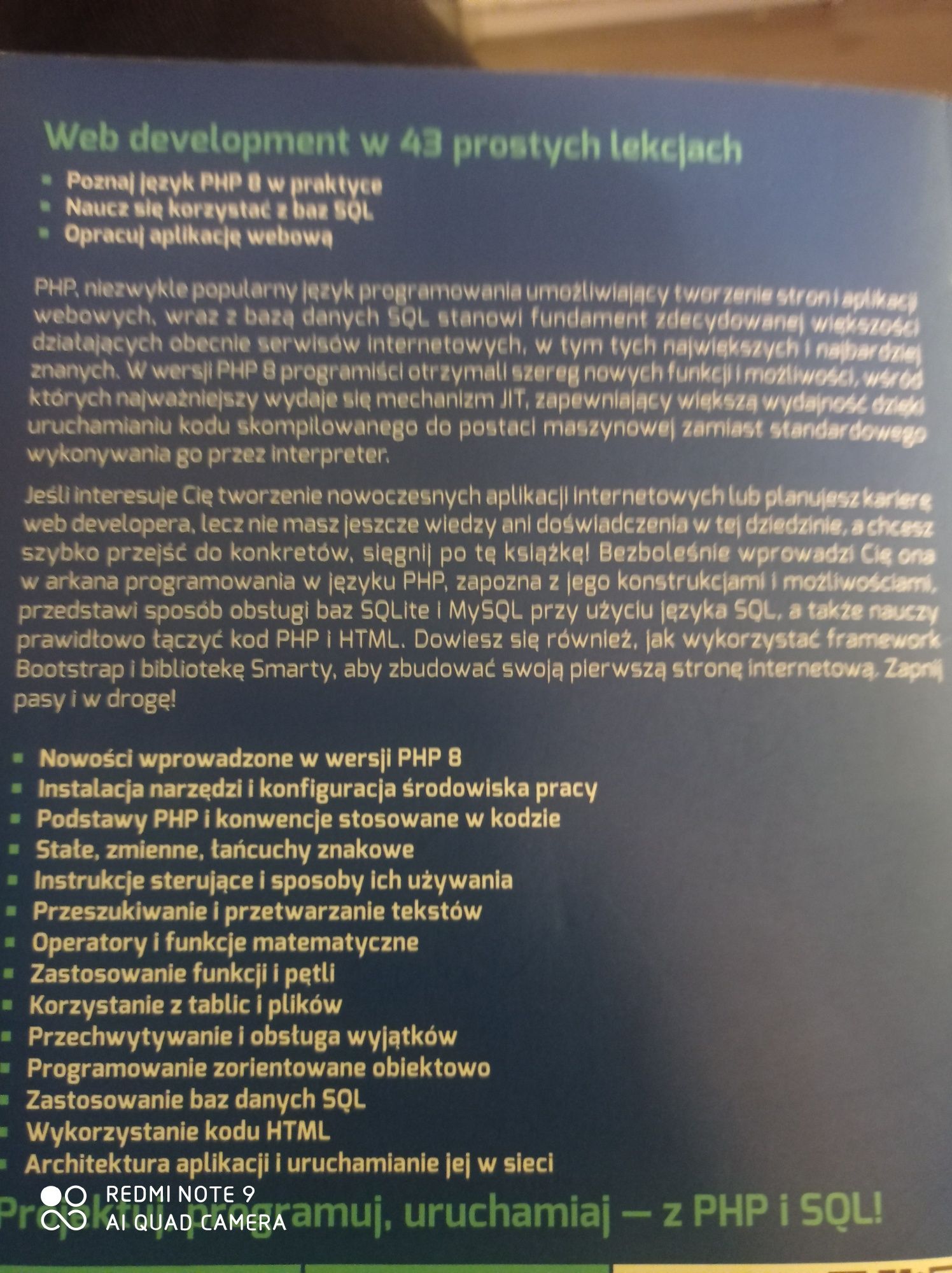 podręcznik do PHP&i SQL Programowanie dla początkujacych w 43 lekcjach