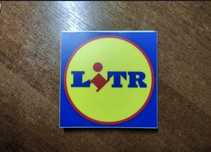 Naklejka winylowa LIDL LITR wzór logo Lidla
