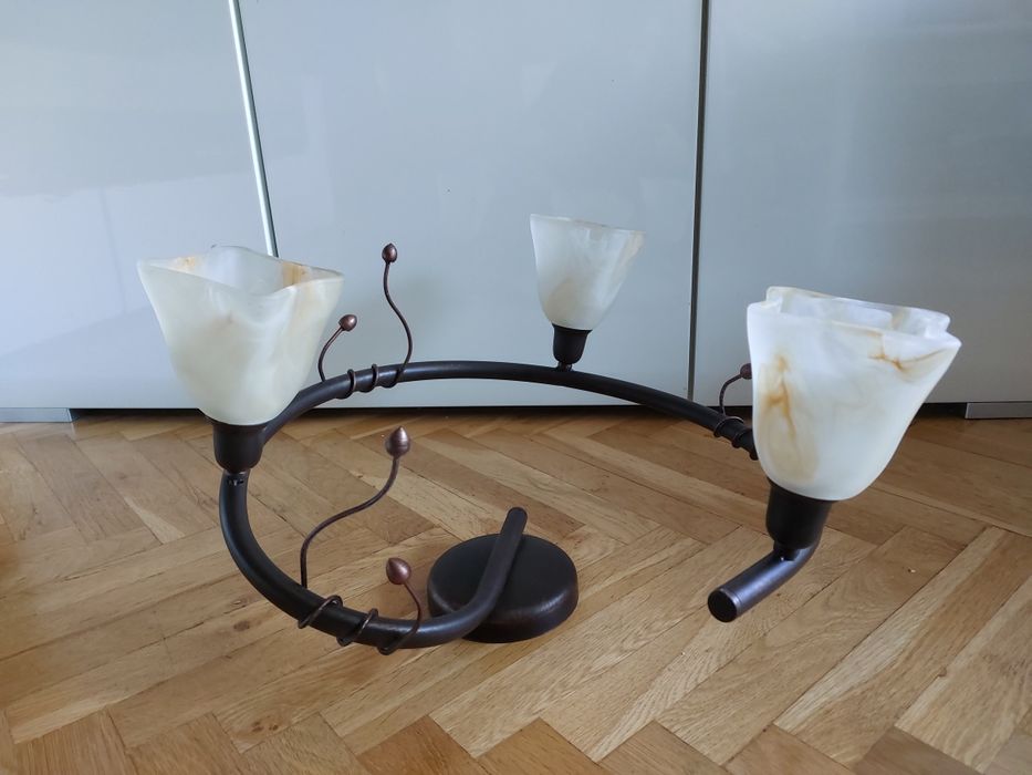 Zestaw lamp, żyrandol + 2 lampki nocne
