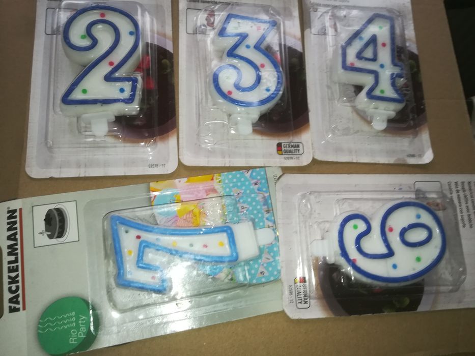 36 x Świeczki urodzinowe różne cyfry na tort numeryczne