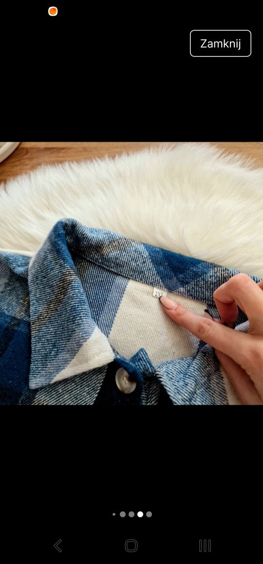 Wiosenna niebieska kurtka materiałowa narzutka kardigan krótki 2XL 44