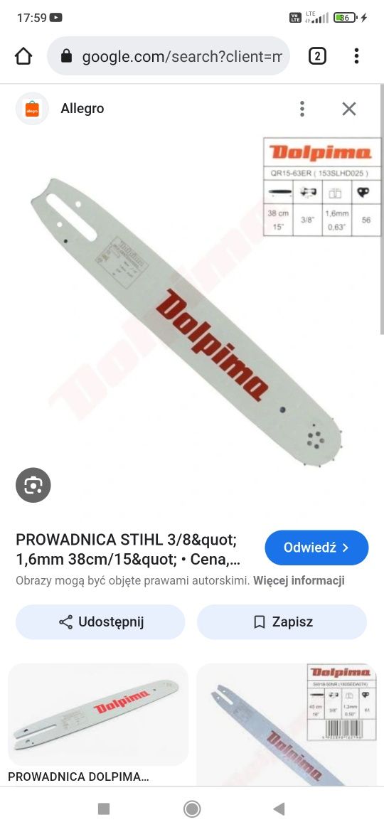 Sprzedam prowadnica do Piły spalinowej