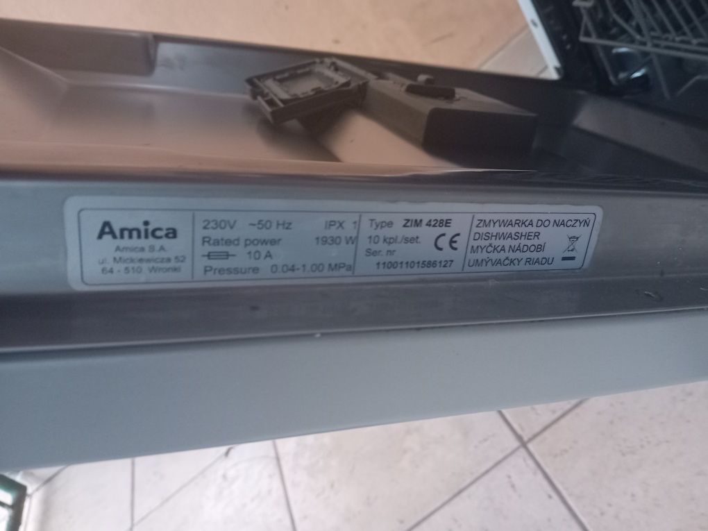 Amica ZIM 428E  zmywarka do zabudowy 45 cm.