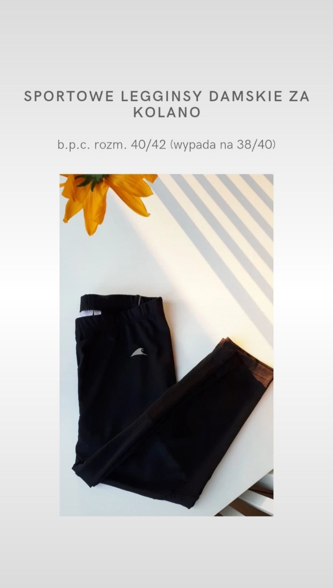 Sportowe legginsy damskie za kolano b.p.c. rozm. 40/42 (wypada 38/40)