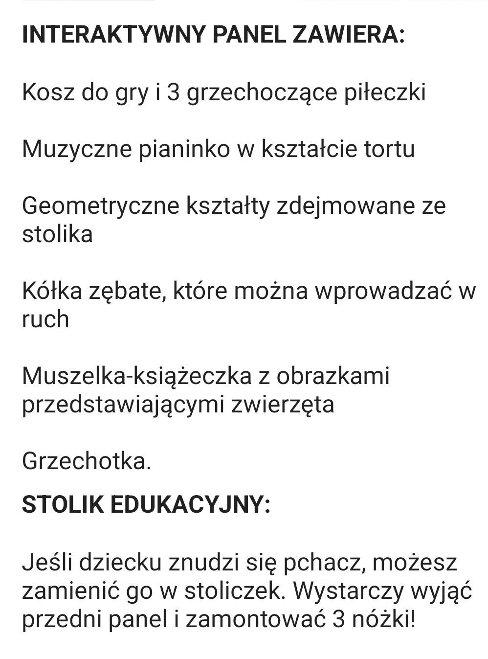 Pchacz i stolik 2w1