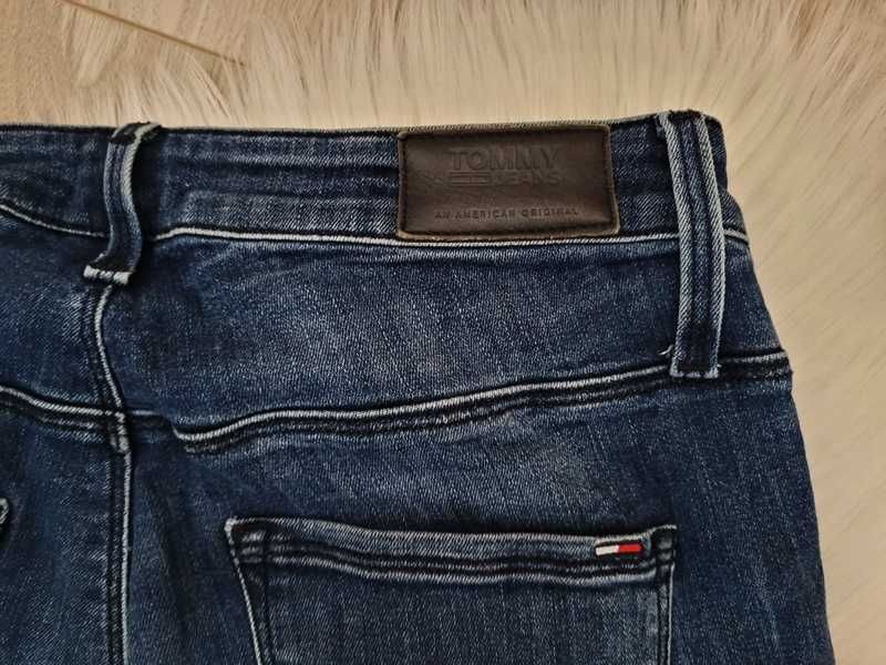 Granatowe spodnie dżinsowe / dżinsy skinny, Tommy Jeans, S (36)