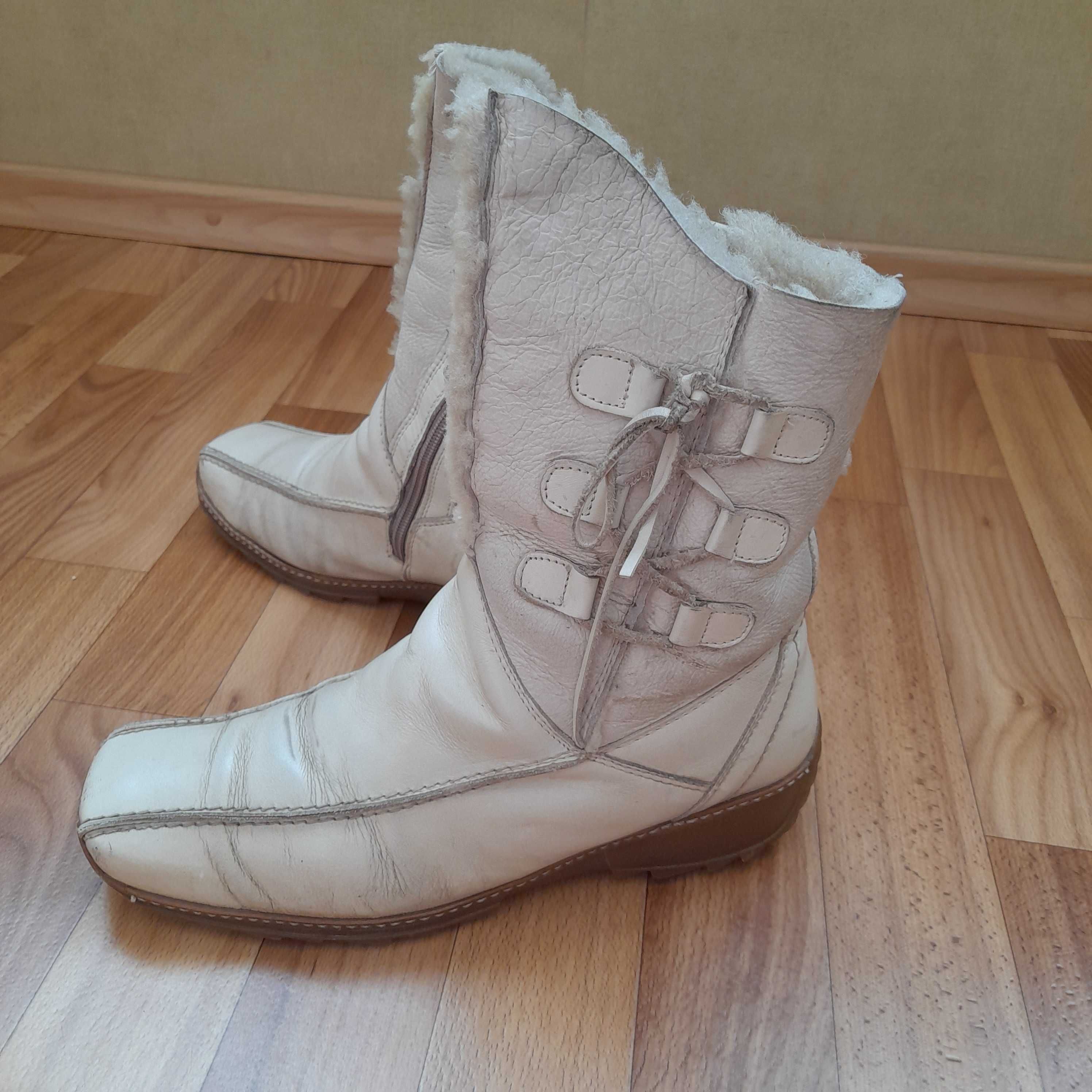 Сапоги женские кожаные зимние на меху (Венгрия). Р-р 39 - 40