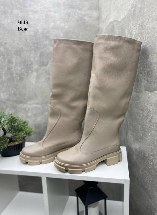 Сапоги труби кожаные