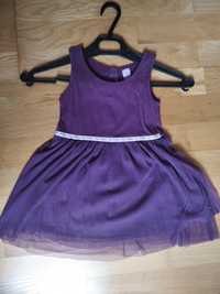 Sukienka sukieneczka suknia 86 z tiulem fioletowa
