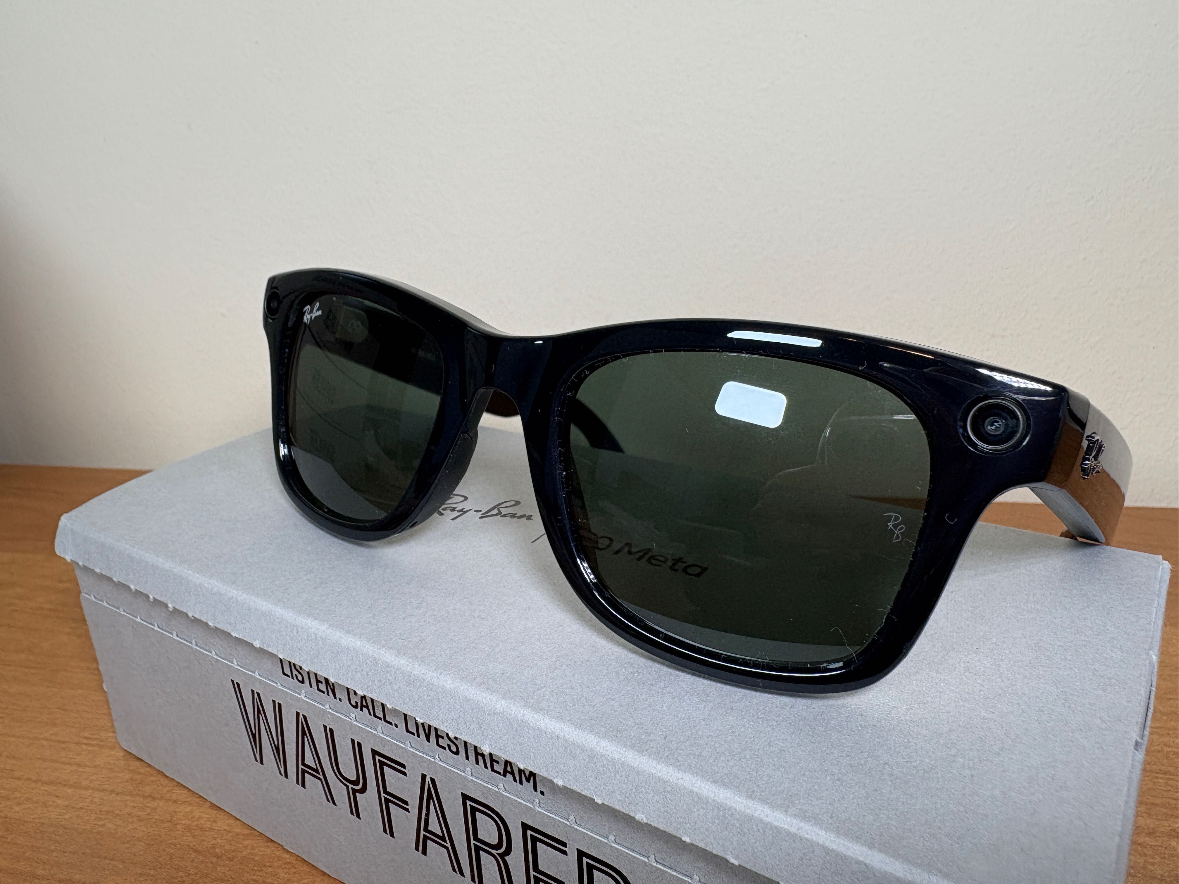 Ray Ban Meta Wayfarer Shiny Black G15 Green S50