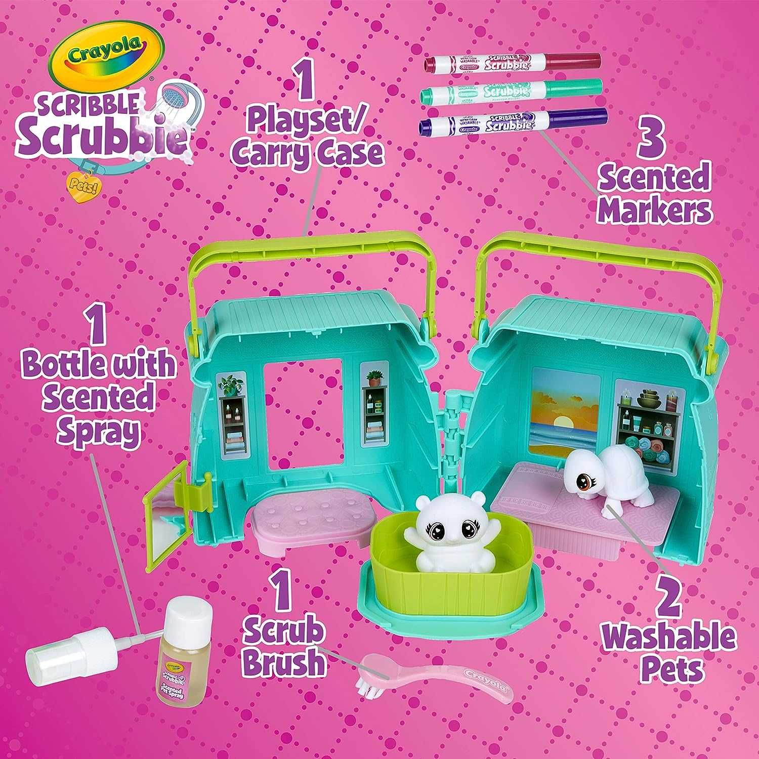 Crayola Scribble Scrubbie Pets Scented Spa Washimals Спа салон Крайола