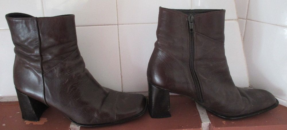 Botas Castanhas Pele