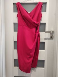 Nowa z metką elegancka ołówkowa malinowa sukienka M okazja