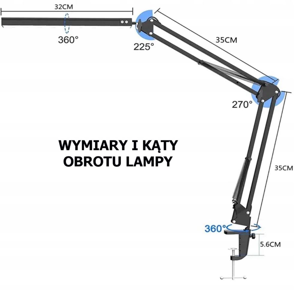 Lampka USB Kreślarska/Szkolna LED 12W