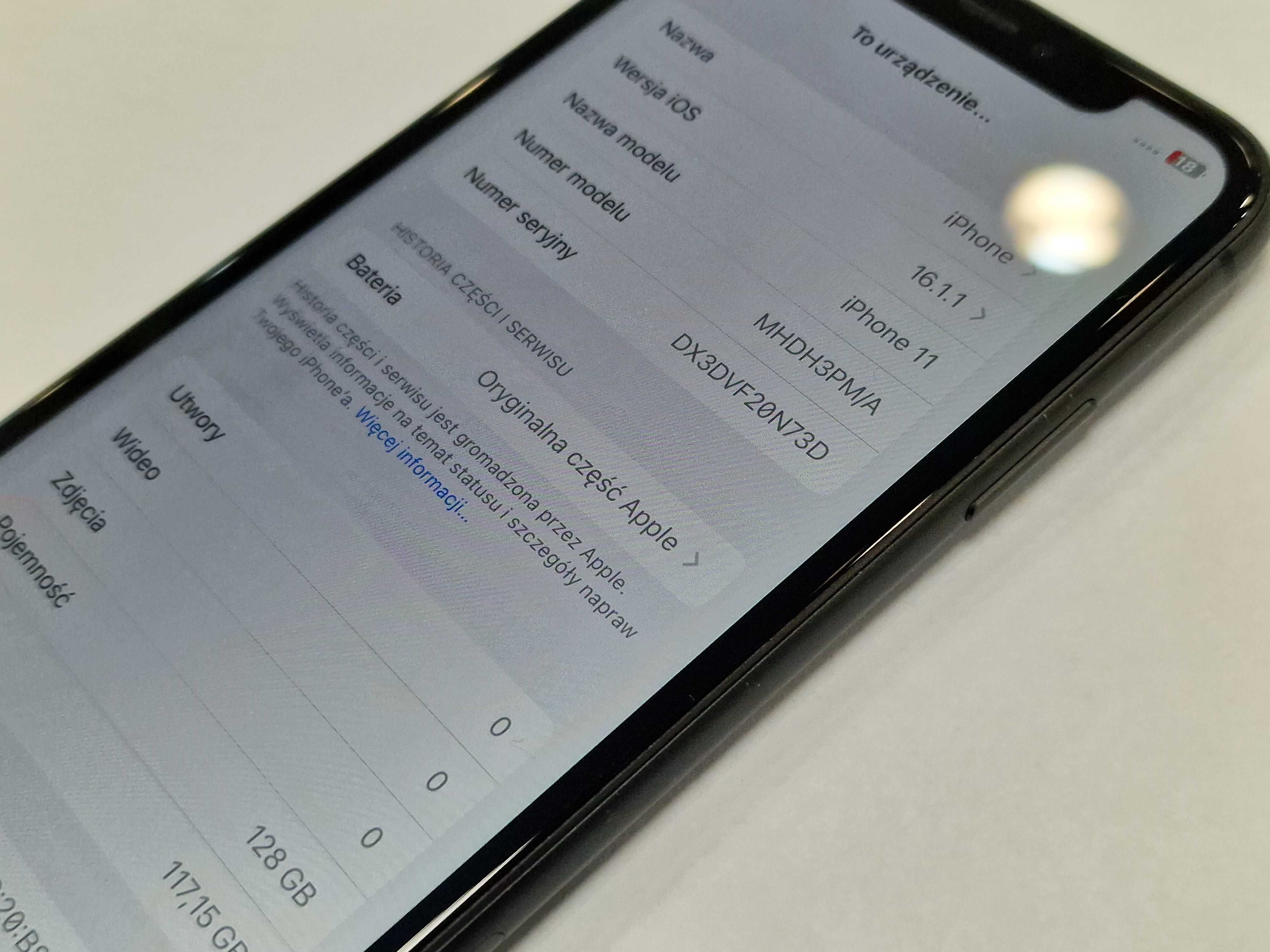 Iphone 11 128GB/ Black/ Czarny/ BAT 100%/ Grade A-/ Gwarancja